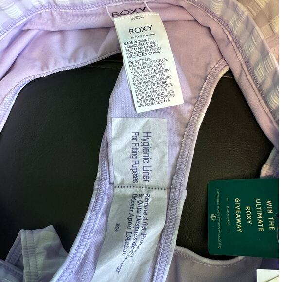 Roxy Heart The Check Lavender Gingham Checker Bikini M/XL NWT - Picture 12 of 12